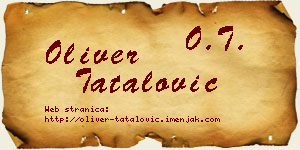 Oliver Tatalović vizit kartica